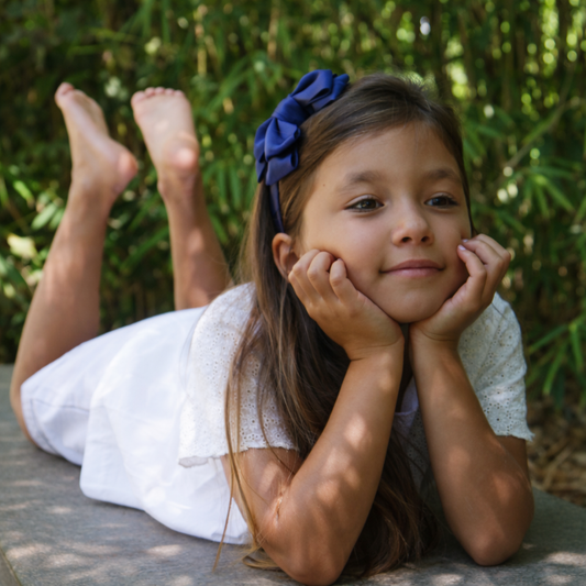 Diadema Ancha con Lazo Mariposa Doble Artesanal
