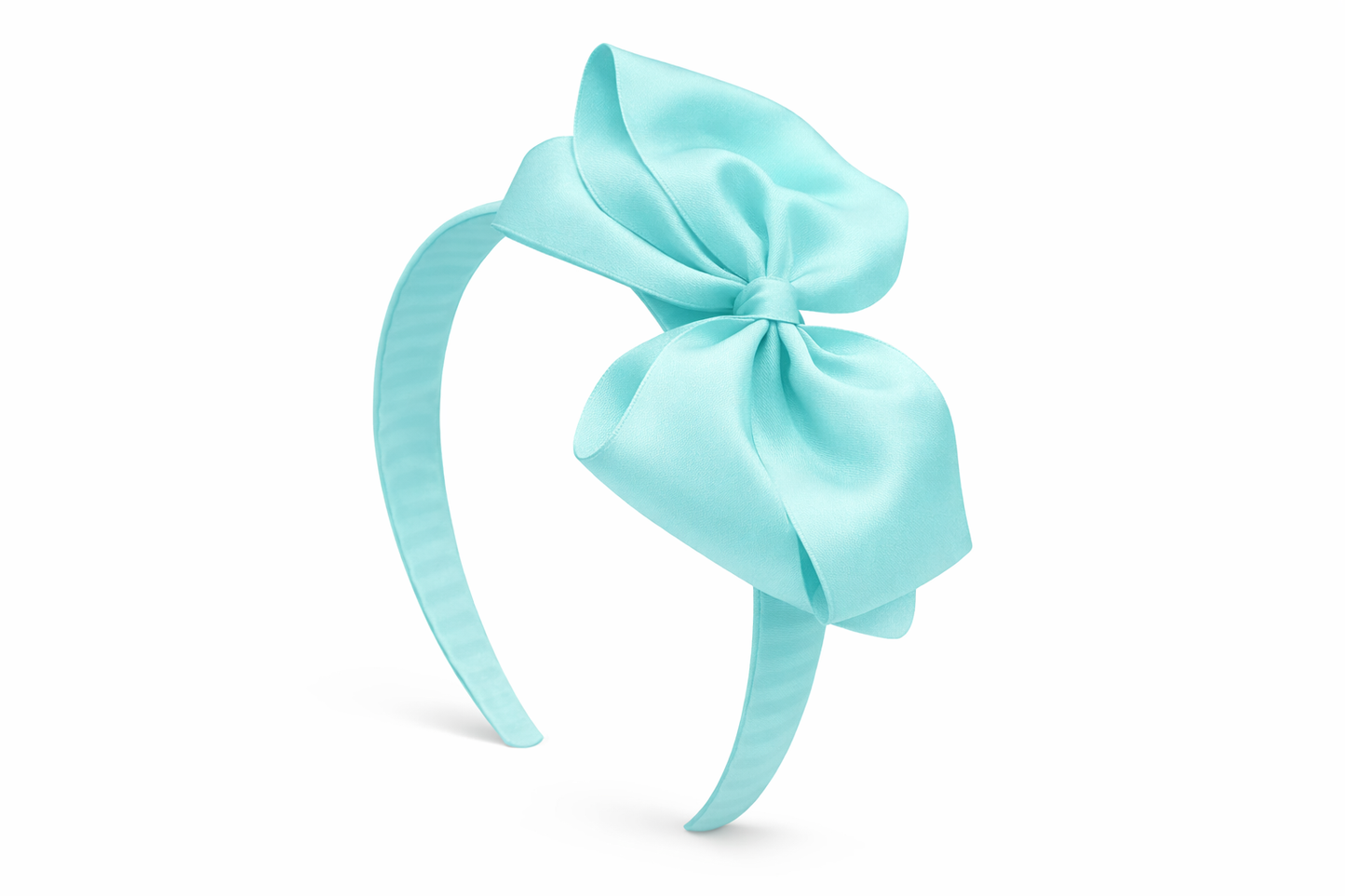 Diadema Ancha con Lazo doble de grosgrain artesanal