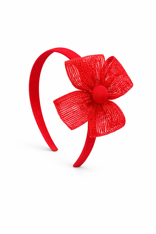 Diadema fina con lazo de yute | Accesorio artesanal para niña