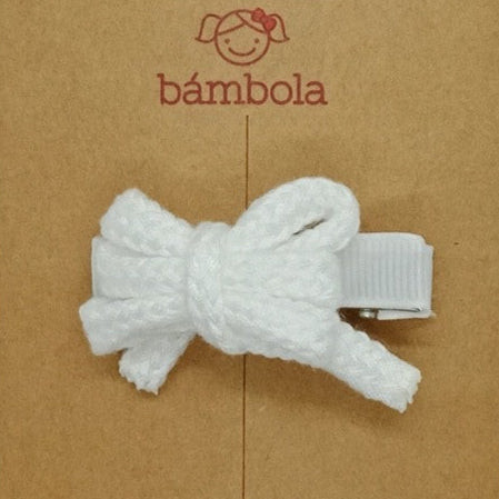 Pinza  pequeña con Lazo Cordón Hecho a Mano