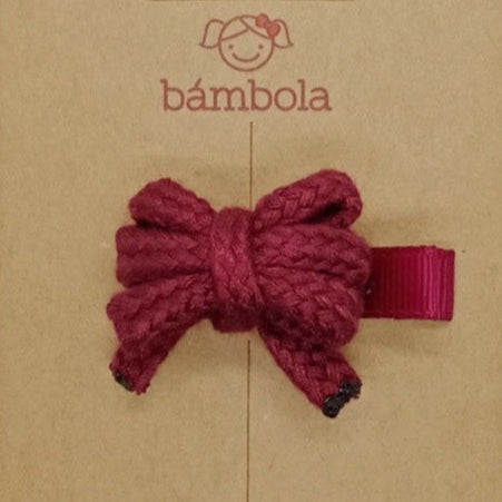 Pinza  pequeña con Lazo Cordón Hecho a Mano