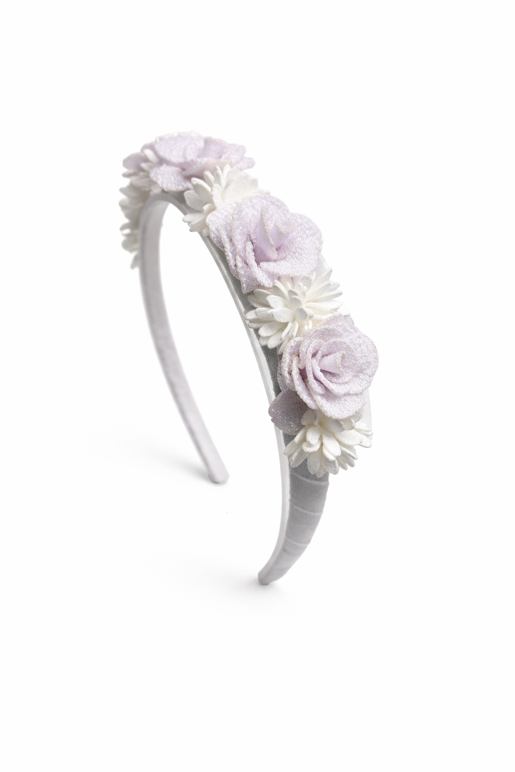 Diadema Floral Artesanal para Niña | Forrada en Organza | Hecha a Mano