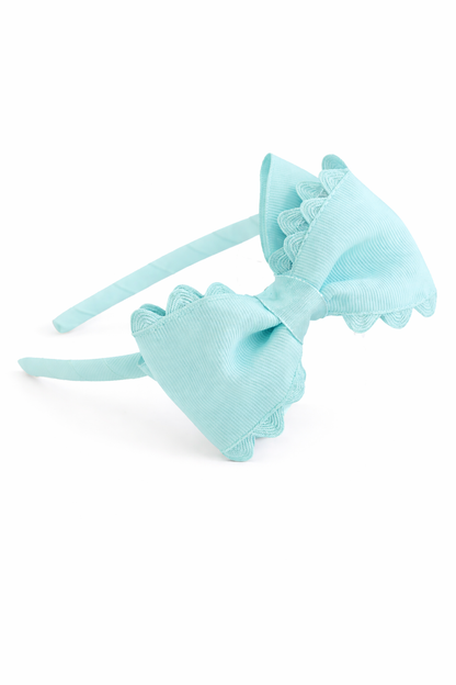 Diadema fina para niñas con lazo doble ondulina– Hecha a mano en España