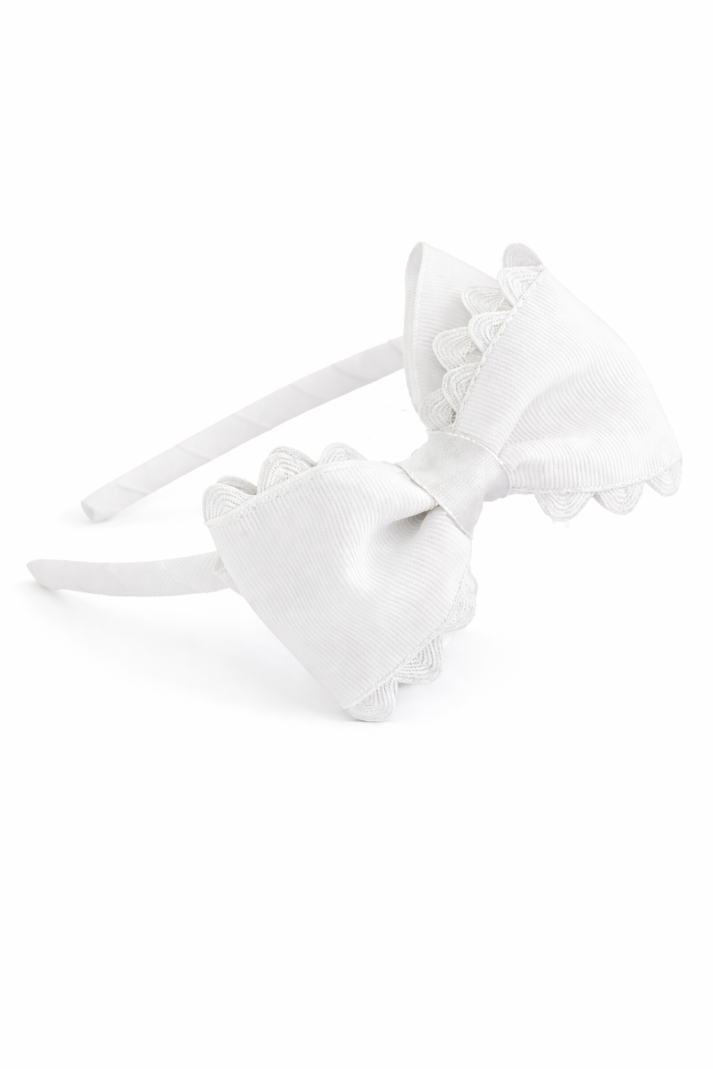 Diadema fina para niñas con lazo doble ondulina– Hecha a mano en España