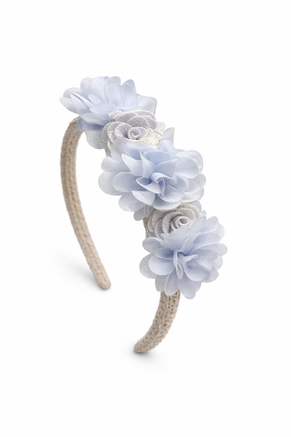 Diadema Floral Artesanal para Niña | Forrada en Organza | Hecha a Mano