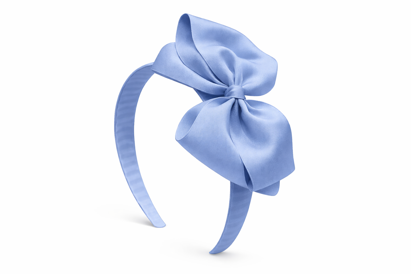 Diadema Ancha con Lazo doble de grosgrain artesanal