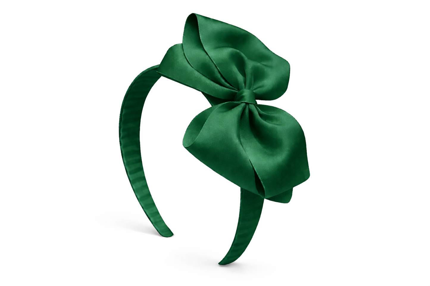 Diadema Ancha con Lazo doble de grosgrain artesanal