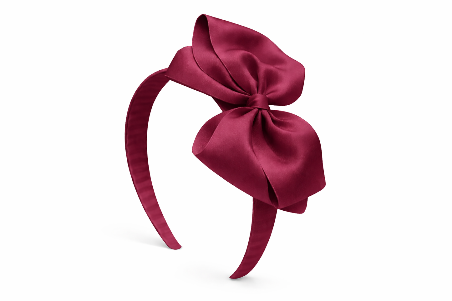 Diadema Ancha con Lazo doble de grosgrain artesanal