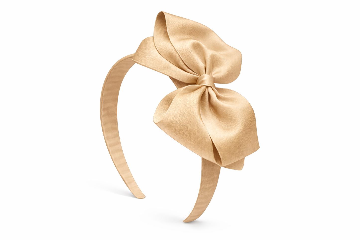 Diadema Ancha con Lazo doble de grosgrain artesanal