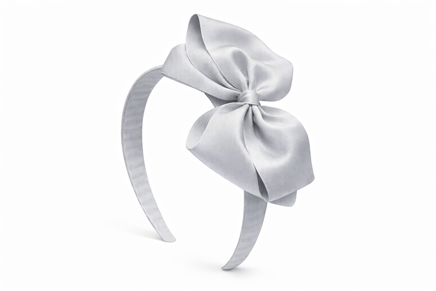 Diadema Ancha con Lazo doble de grosgrain artesanal