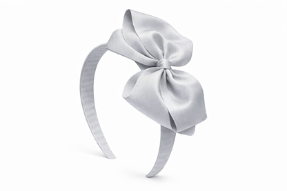 Diadema Ancha con Lazo doble de grosgrain artesanal