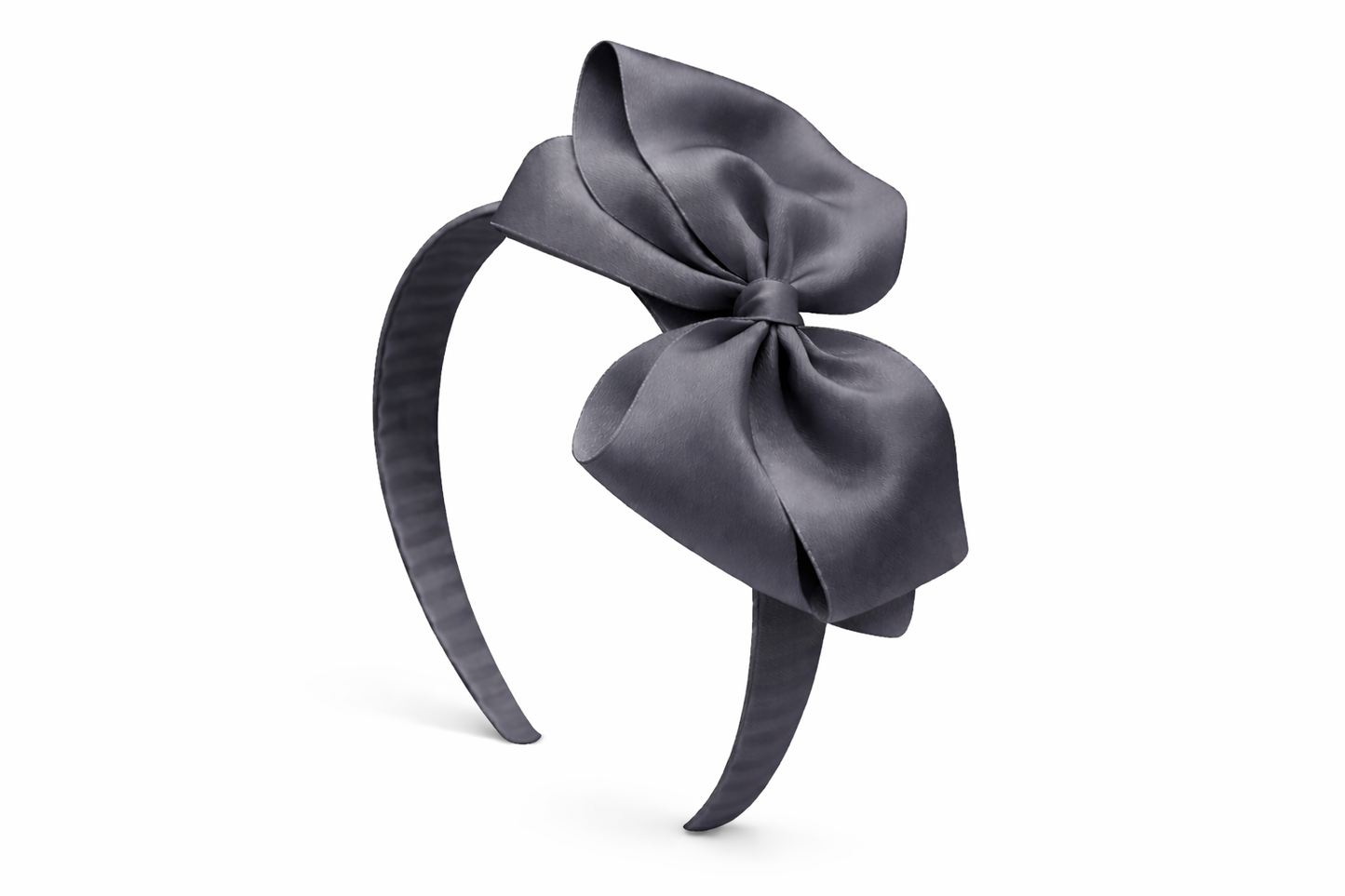 Diadema Ancha con Lazo doble de grosgrain artesanal