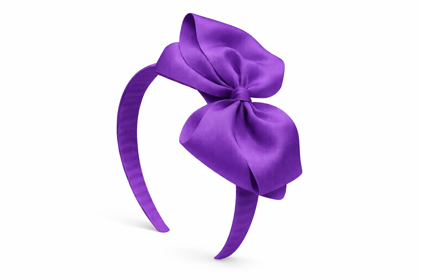 Diadema Ancha con Lazo doble de grosgrain artesanal