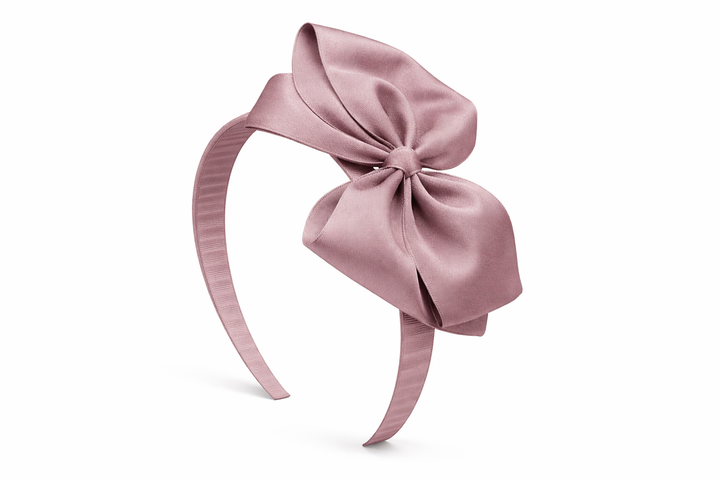 Diadema Ancha con Lazo doble de grosgrain artesanal