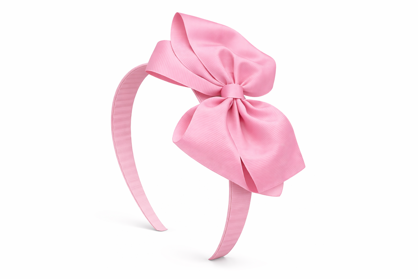 Diadema Ancha con Lazo doble de grosgrain artesanal