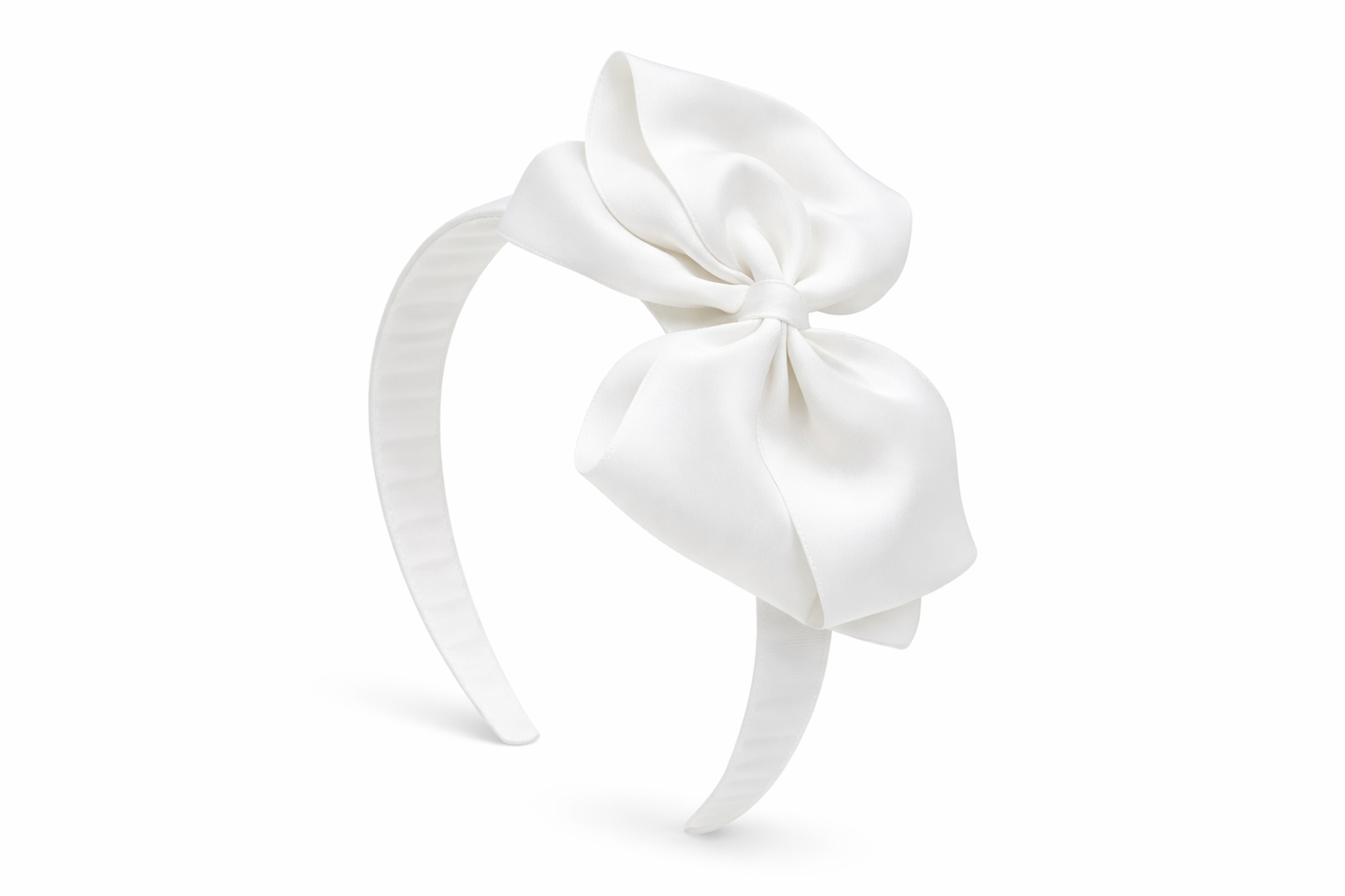 Diadema Ancha con Lazo doble de grosgrain artesanal