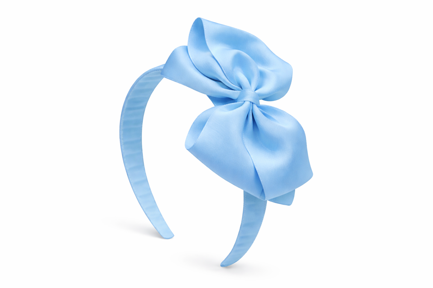 Diadema Ancha con Lazo doble de grosgrain artesanal