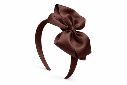 Diadema Ancha con Lazo doble de grosgrain artesanal