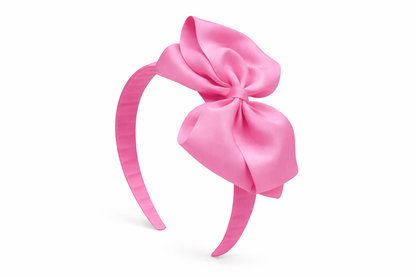 Diadema Ancha con Lazo doble de grosgrain artesanal