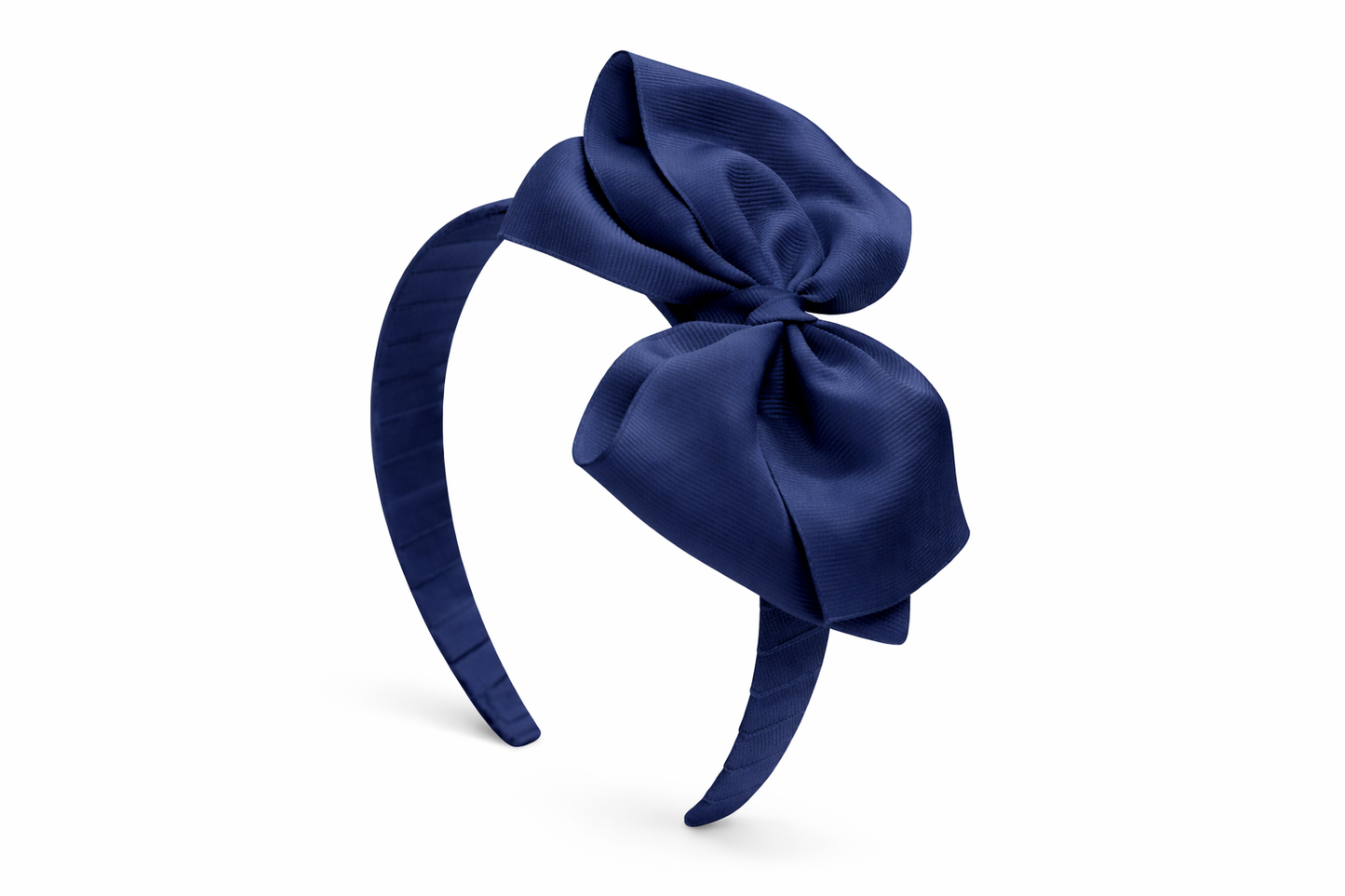 Diadema Ancha con Lazo doble de grosgrain artesanal