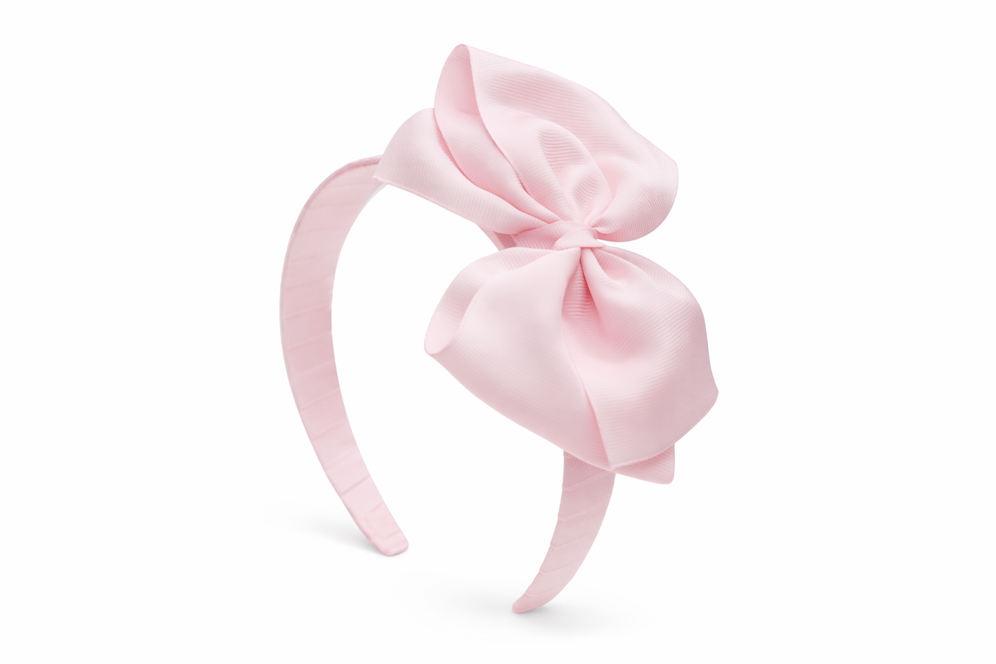 Diadema Ancha con Lazo doble de grosgrain artesanal