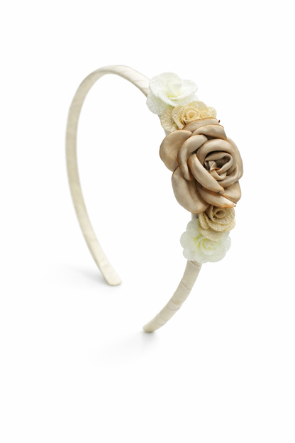 Diadema Floral Artesanal para Niña | Forrada en Organza | Hecha a Mano
