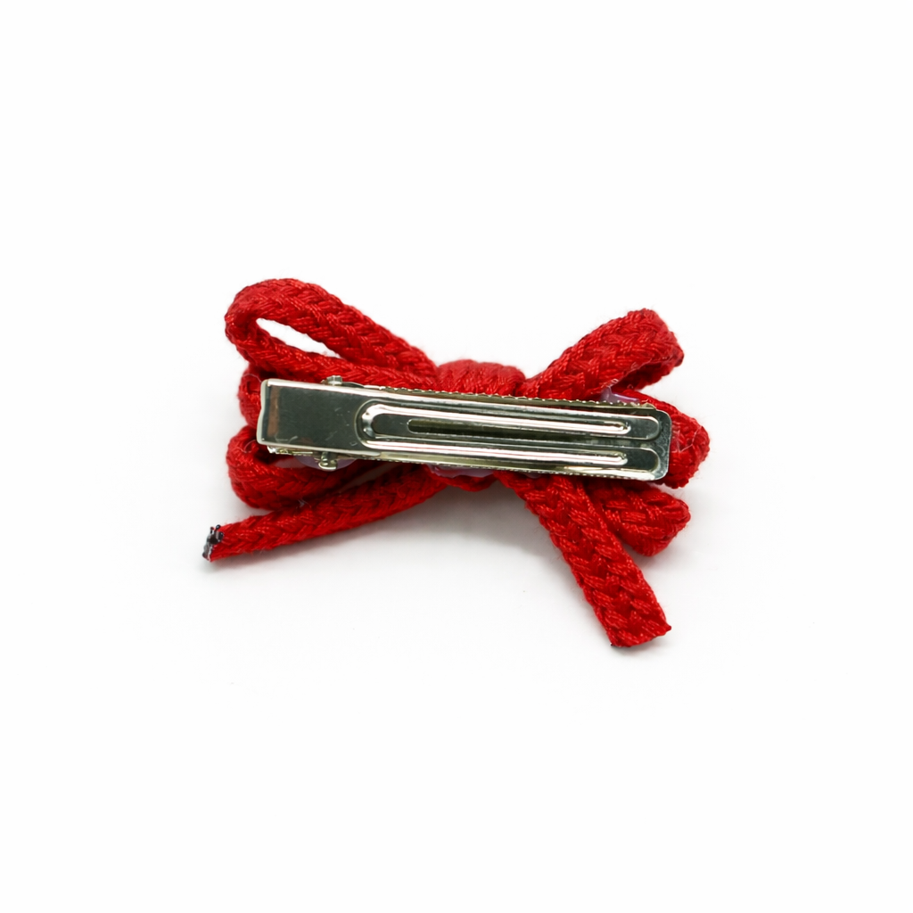 Pinza para el Cabello Infantil con Lazo de Algodón | Accesorio Artesanal