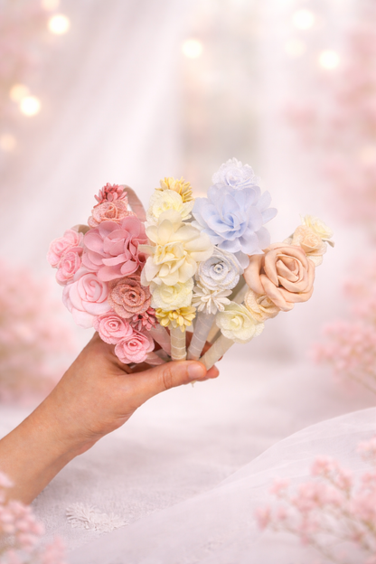 Diadema Floral Artesanal para Niña | Forrada en Organza | Hecha a Mano